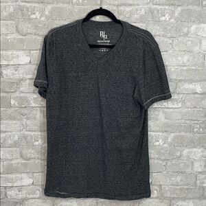 BI2 Original Blends Heathered Black V-Neck Short Sleeve Tee
